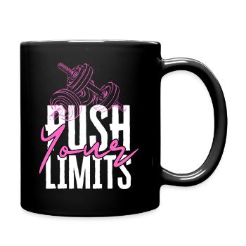 Push Your Limits Fitness Icon - Tasse einfarbig - Schwarz - Rechts