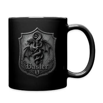 Basler Drachenwappen - Tasse einfarbig - Schwarz - Rechts