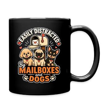 Facilement distrait par les boîtes aux lettres et les chiens - Facteur - Mug uni - noir - Droite