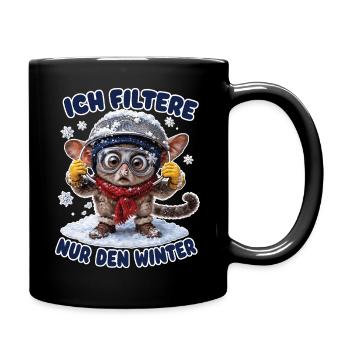 Ich filtere nur den Winter - Tasse einfarbig - Schwarz - Rechts