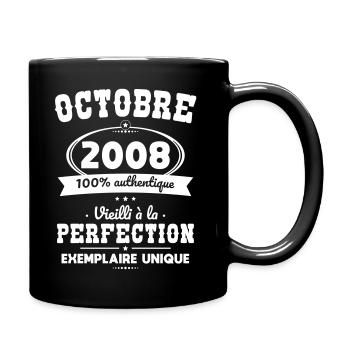 Anniversaire 18 ans - Octobre 2008 Perfection - Mug uni - noir - Droite