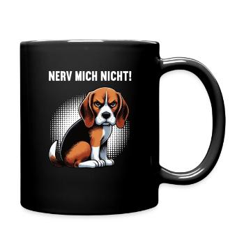 Nerv Mich Nicht Beagle Beaglebesitzer Beaglehalter - Tasse einfarbig - Schwarz - Rechts
