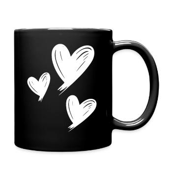 Hearts - Full Colour Mug - black - Right