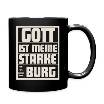 Dieu est mon château fort | Samuel 22:33 - Mug uni - noir - Droite