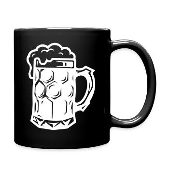 Beer Mug Symbol Booze - Full Colour Mug - black - Right