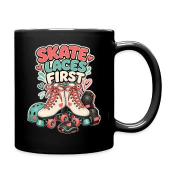D’ABORD LES LACETS DU PATIN. - Mug uni - noir - Droite