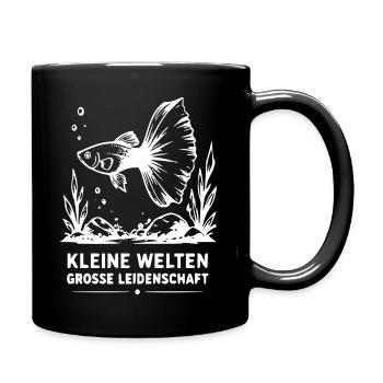 Kleine Welten, Große Leidenschaft Fisch - Tasse einfarbig - Schwarz - Rechts
