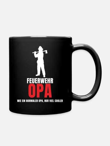 Feuerwehr Opa wie ein normaler Opa nur viel cooler - Tasse einfarbig - Schwarz