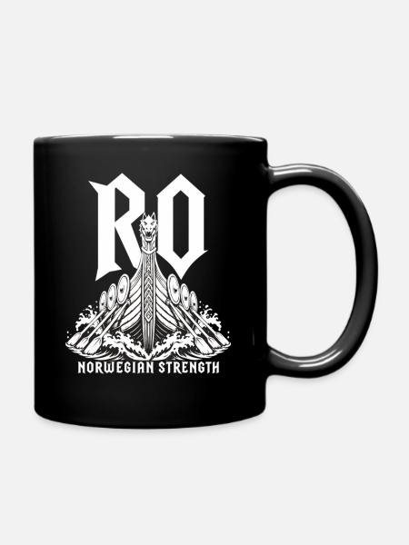 Ro! Ro! Ro Ro Norway Viking Ship T-Shirt - Full Colour Mug - black
