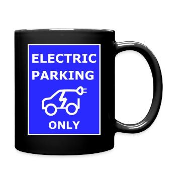 Panneau de stationnement électrique - Mug uni - noir - Droite