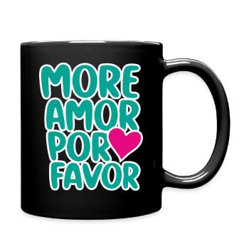 More Cupid Por Favor Heart Design - Full Colour Mug - black - Right