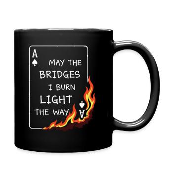 Que les ponts je brûle – Carte de poker brûlante - Mug uni - noir - Droite