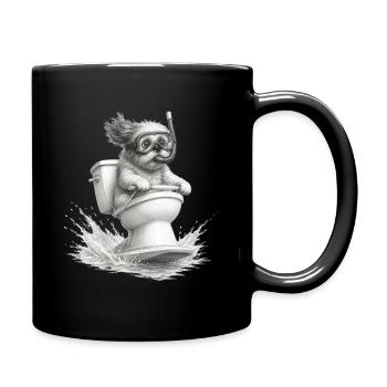 Funny Snorkeling Dog - Full Colour Mug - black - Right