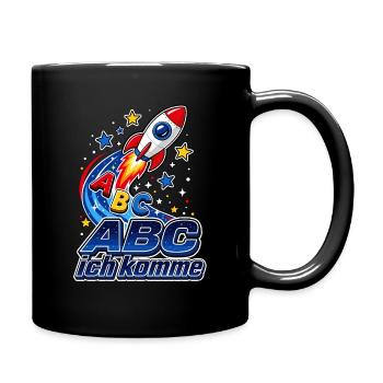 Raketen ABC Abenteuer - Tasse einfarbig - Schwarz - Rechts