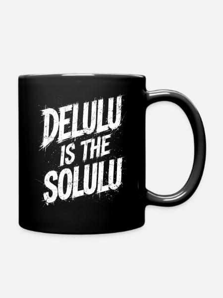 Delulu Is The Solulu - Full Colour Mug - black