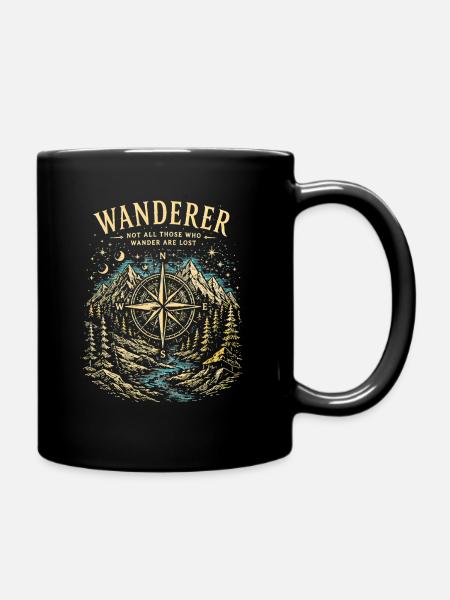 Aventure de randonnée Wanderer Compass - Mug uni - noir