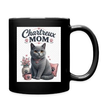 Maman Charteux Amour du chat gris - Mug uni - noir - Droite