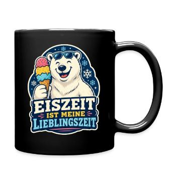 Eiszeit ist meine Lieblingszeit - Tasse einfarbig - Schwarz - Rechts