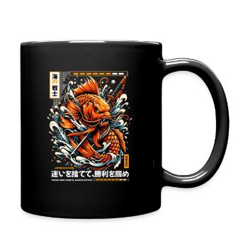 Koi Warrior Achieve Victory - Tasse einfarbig - Schwarz - Rechts