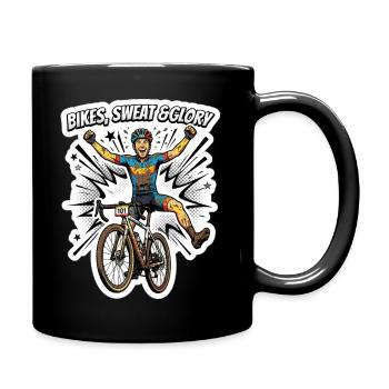 Bikes Sweat & Glory Gravel Cycling Pop Art - Full Colour Mug - black - Right