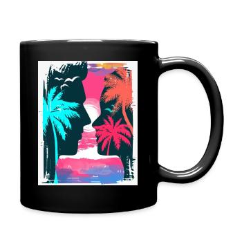 Neon Tropics Silhouette Romance - Tasse einfarbig - Schwarz - Rechts