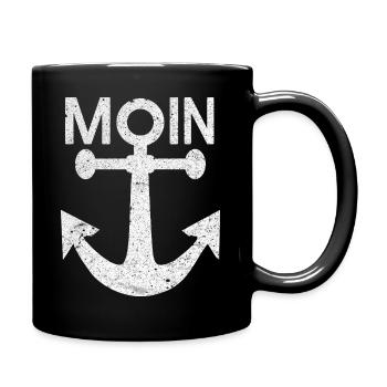 Moin-_Anker - Tasse einfarbig - Schwarz - Rechts