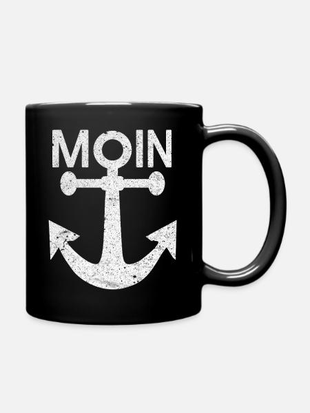 Moin-_Anker - Tasse einfarbig - Schwarz