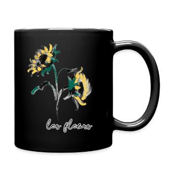 Sunflower Brushstroke Les Fleurs - Full Colour Mug - black - Right