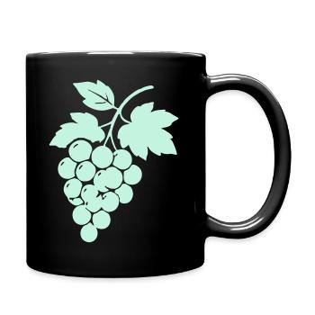 Weinreben Silhouette Trauben Design - Tasse einfarbig - Schwarz - Rechts