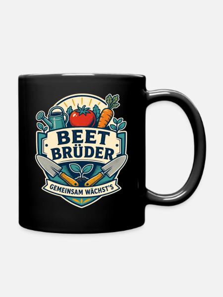 Beet Brüder Gemeinsam wächst es - Tasse einfarbig - Schwarz