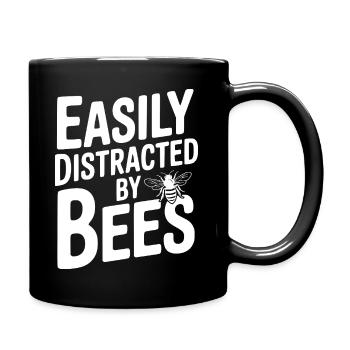 Leicht von Bienen ablenken lassen - Tasse einfarbig - Schwarz - Rechts