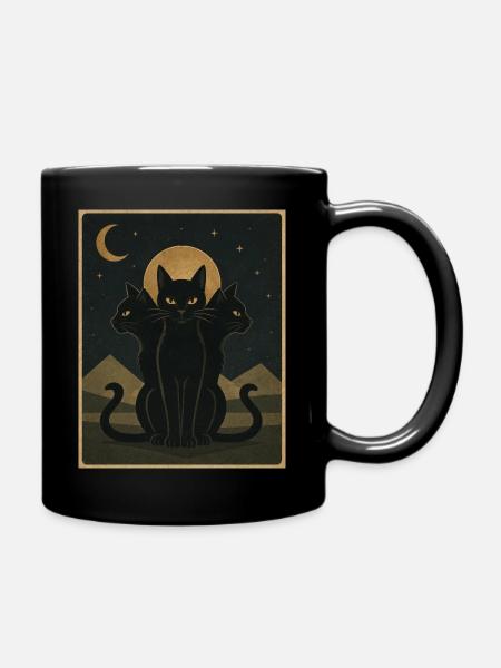 Moonbound Cats - Tasse einfarbig - Schwarz