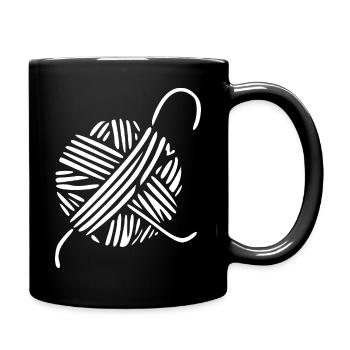 Handarbeit stricken häkeln Geschenk   - Tasse einfarbig - Schwarz - Rechts