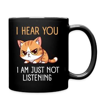 Funny Cat Mom Gift for Crazy Cat Lady - Full Colour Mug - black - Right