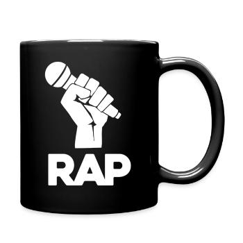 Rap Mic Silhouette - Full Colour Mug - black - Right