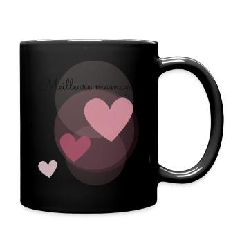 MAMAN. FÊTE DES MÈRES. COEUR. FÊTE. BONNE FÊTE - Mug uni - noir - Droite