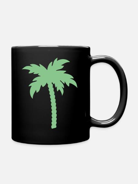 Palme Silhouette  - Tasse einfarbig - Schwarz