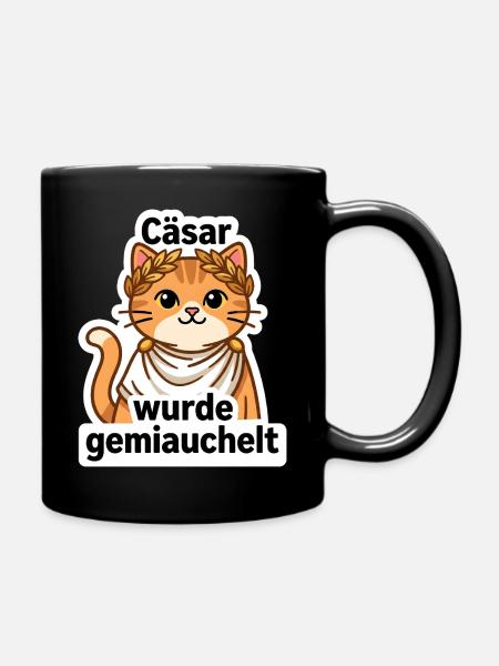 Geschichtslehrer Cäsar Katze - Historiker Geschenk - Tasse einfarbig - Schwarz