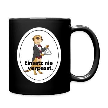 Erdmännchen Triangel Musiker Geschenk - Tasse einfarbig - Schwarz - Rechts