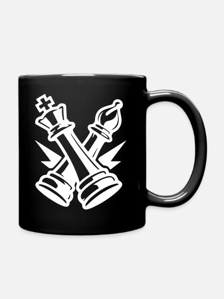 Schach Figuren - Tasse einfarbig - Schwarz