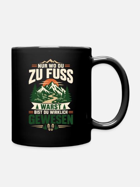 Wandern Berge Wanderer Geburtstag Geschenk - Tasse einfarbig - Schwarz