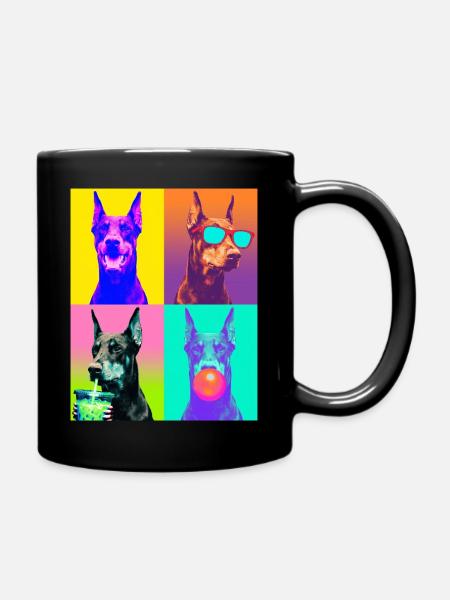 Hunde Dobermann Hund - Tasse einfarbig - Schwarz