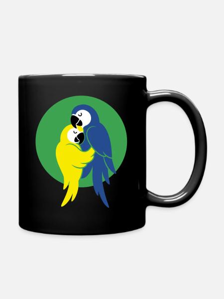 Tanzende Papageien – Forro Paar - Tasse einfarbig - Schwarz