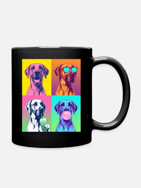 Hunde Deutsche Dogge Hund - Tasse einfarbig - Schwarz