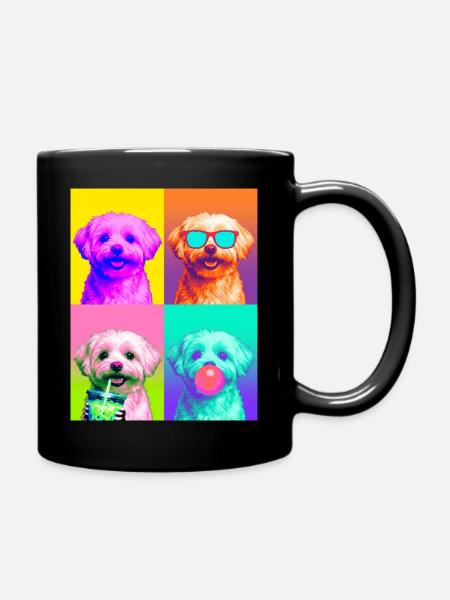 Hunde Malteser Hund - Tasse einfarbig - Schwarz