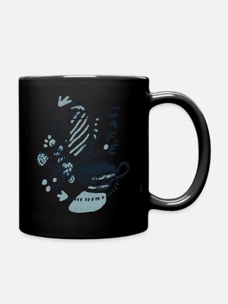 Café - Tasse einfarbig - Schwarz