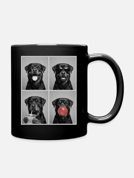 Hunde Rottweiler Hund - Tasse einfarbig - Schwarz