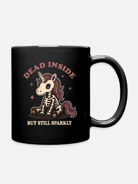 Gotisches Skelett-Einhorn - Tasse einfarbig - Schwarz