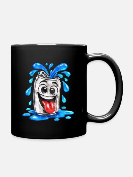 Spritzender Dosenfreund - Tasse einfarbig - Schwarz