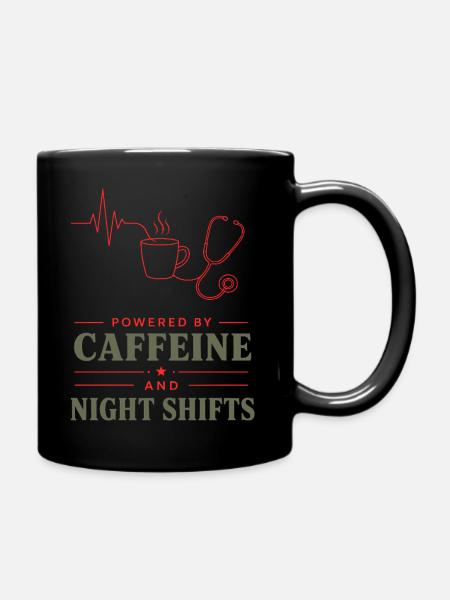 KaffeeKraft Nachtschicht - Tasse einfarbig - Schwarz